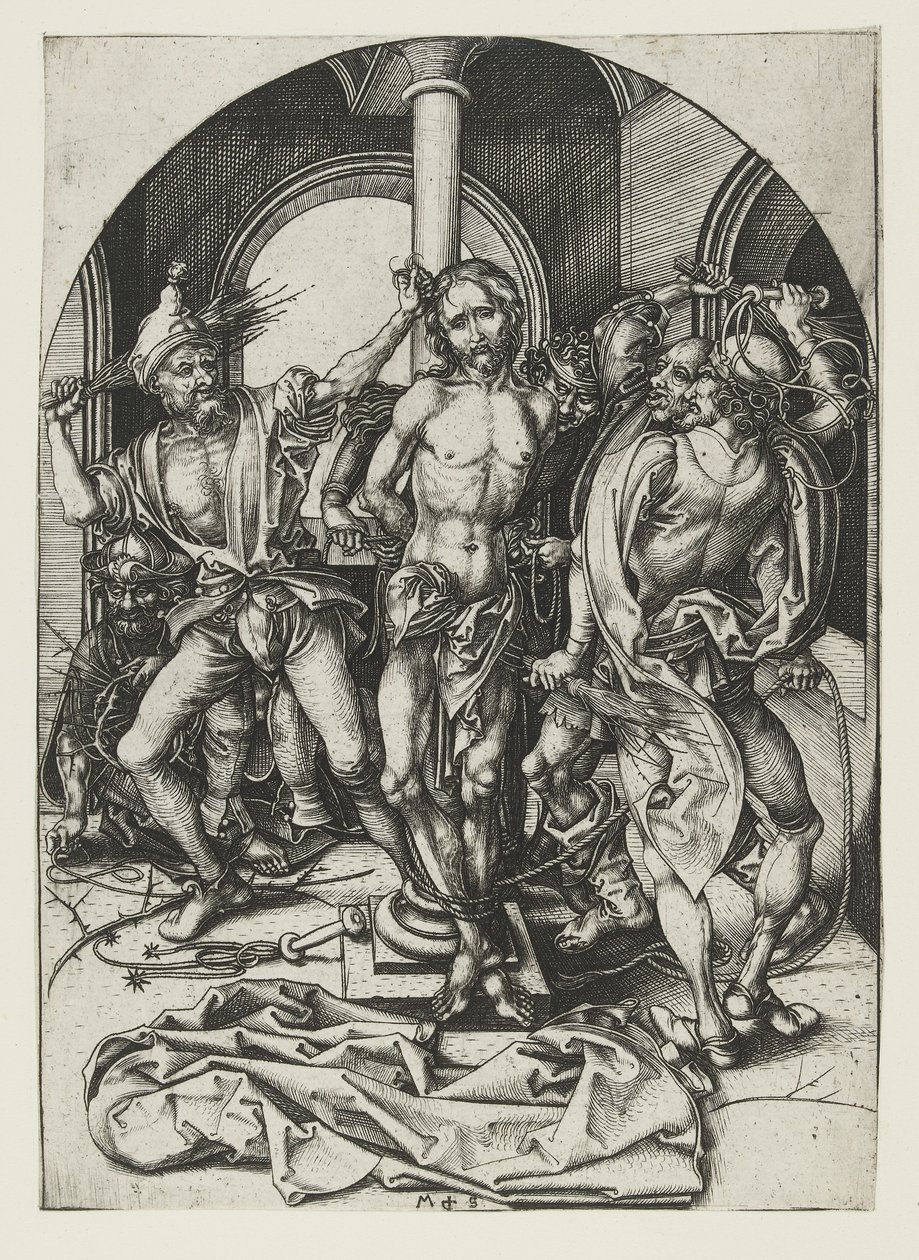 La flagellazione, fine XV secolo da Martin Schongauer