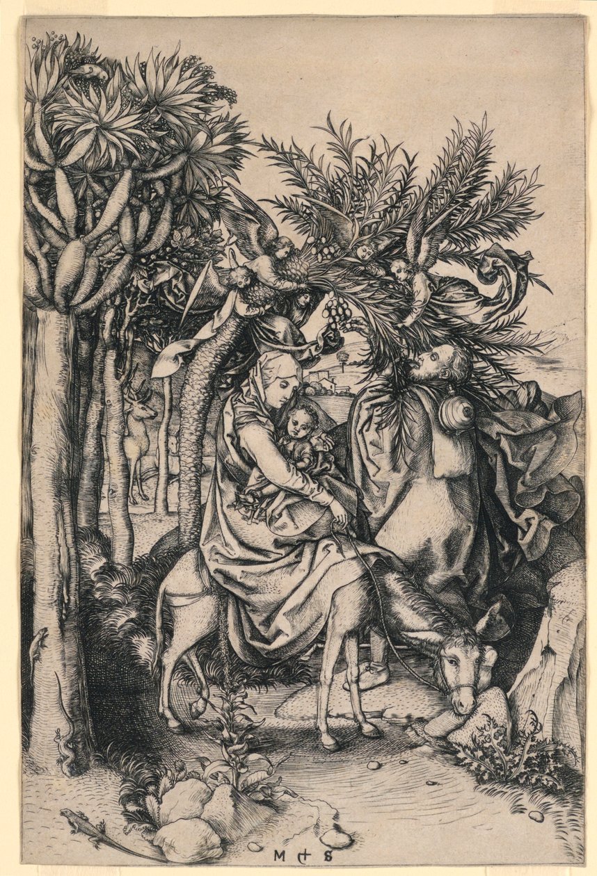 La fuga in Egitto da Martin Schongauer