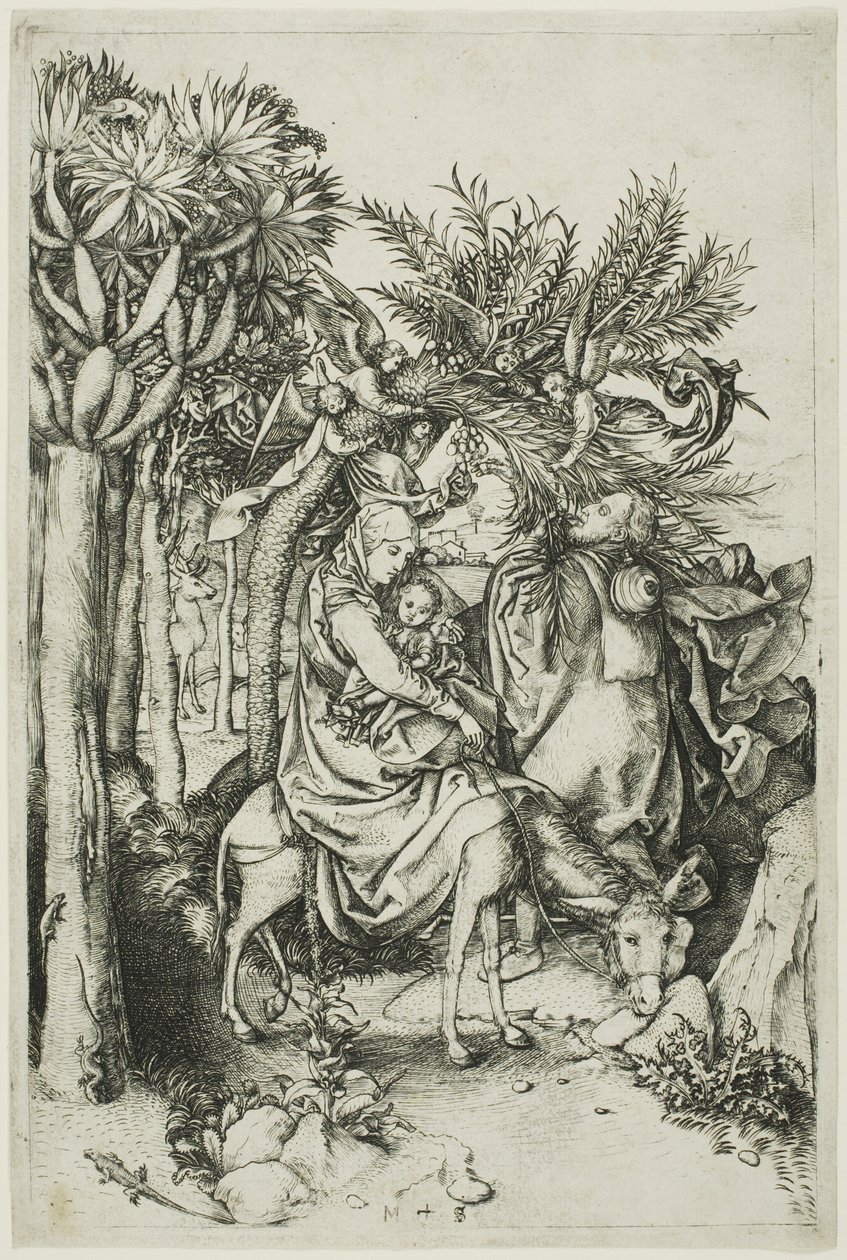 La fuga in Egitto da Martin Schongauer