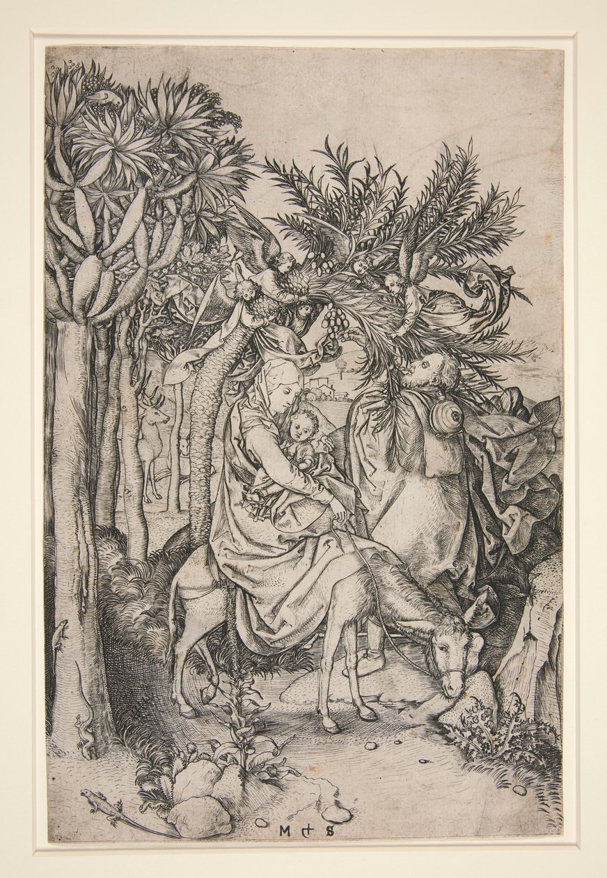 La fuga in Egitto da Martin Schongauer