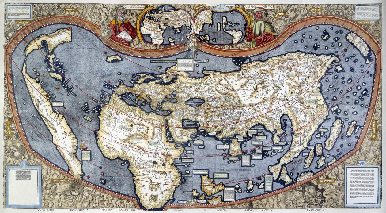Mappa del mondo da Martin Waldseemuller