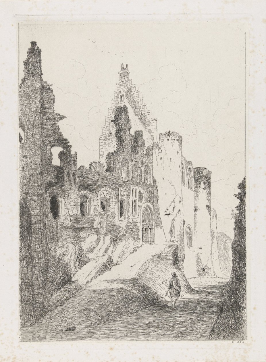 Rovine del castello di Vianden da Martinus Antonius Kuytenbrouwer jr.
