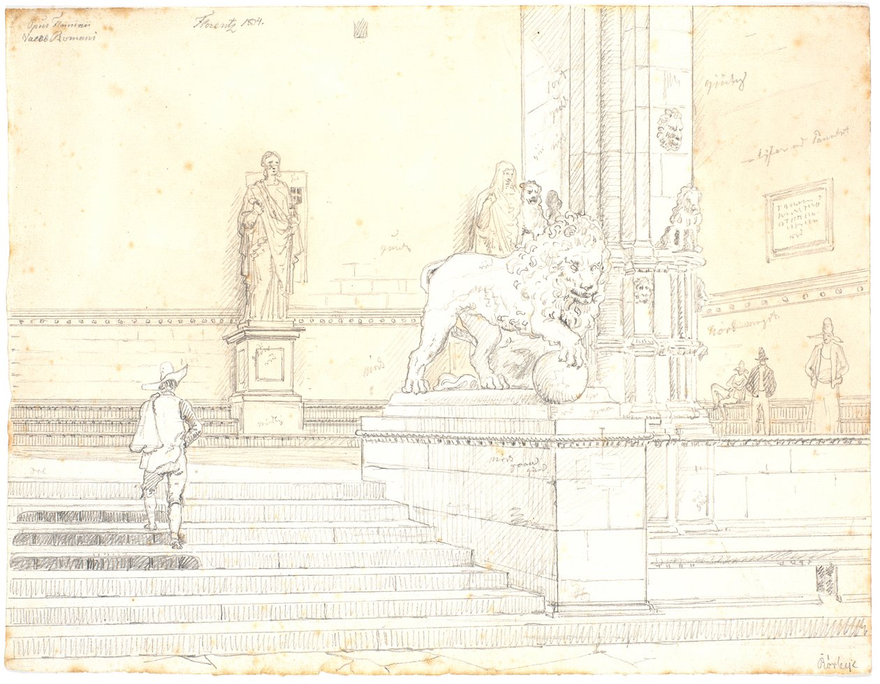 La scala della Loggia dei Lanzi, Firenze da Martinus Rørbye
