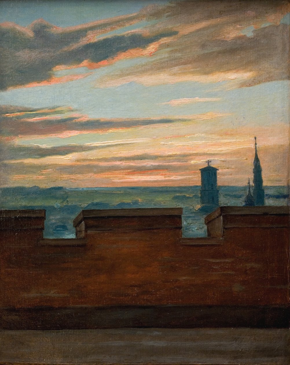 Veduta di Copenaghen al tramonto da Martinus Rørbye