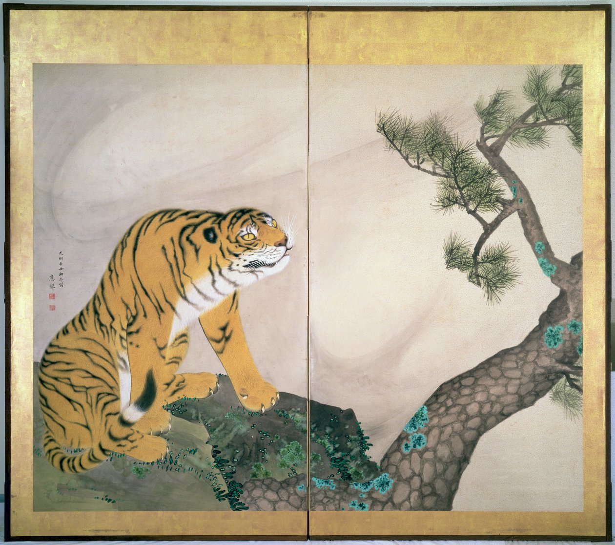 Schermo della tigre, giapponese da Maruyama Okyo
