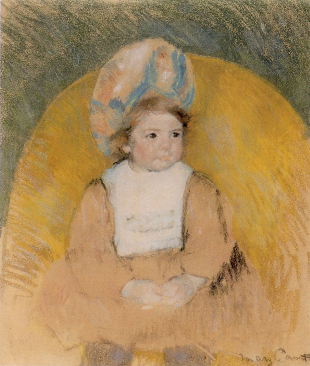 Giovane ragazza seduta in una poltrona gialla da Mary Cassatt