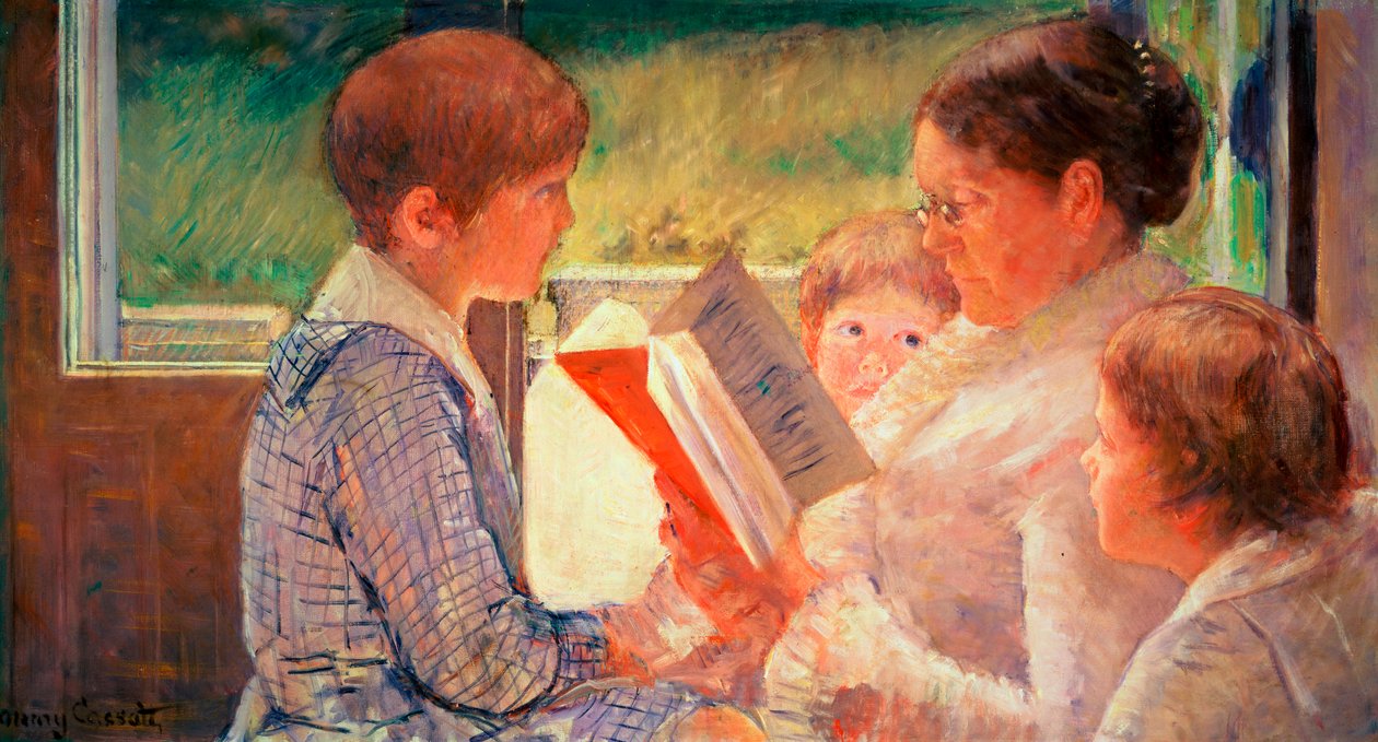 La signora Cassatt legge ai suoi nipoti, 1888 da Mary Cassatt