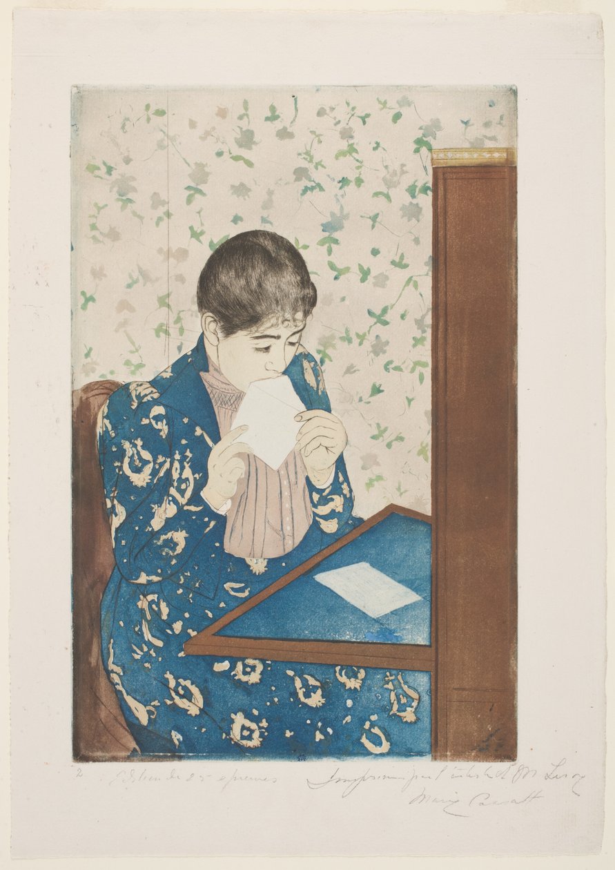 La lettera, 1890-91 da Mary Cassatt