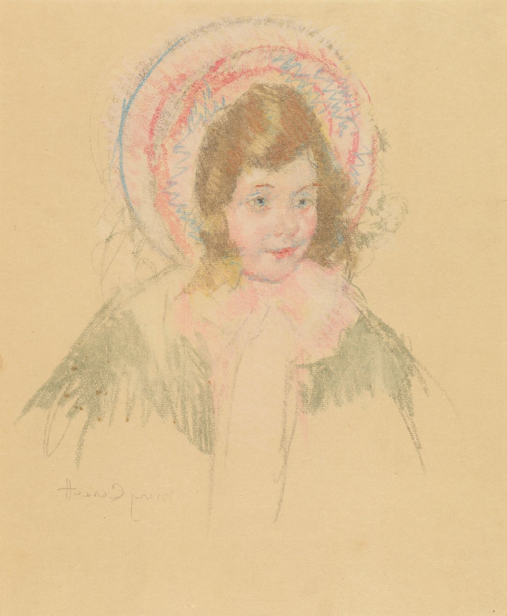 Sara con cappello e cappotto da Mary Cassatt