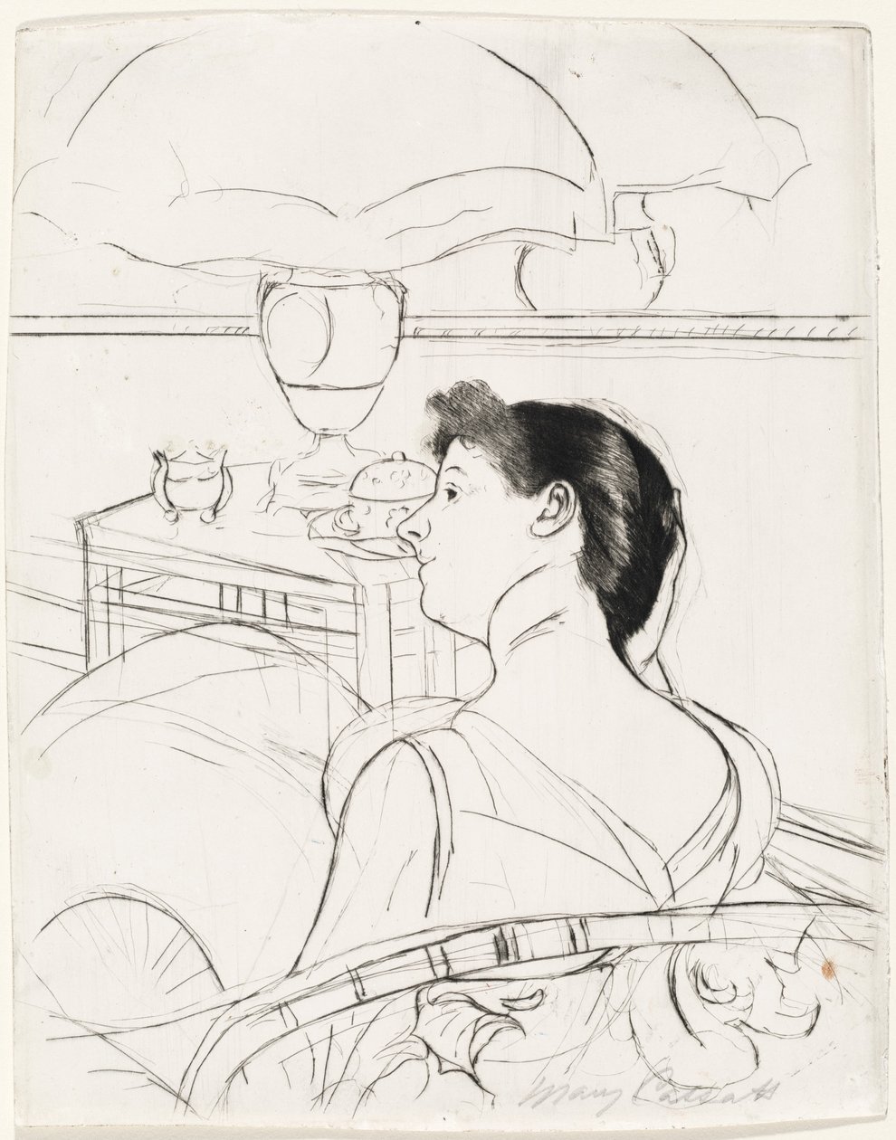 La lampada, 1890-1891 da Mary Cassatt