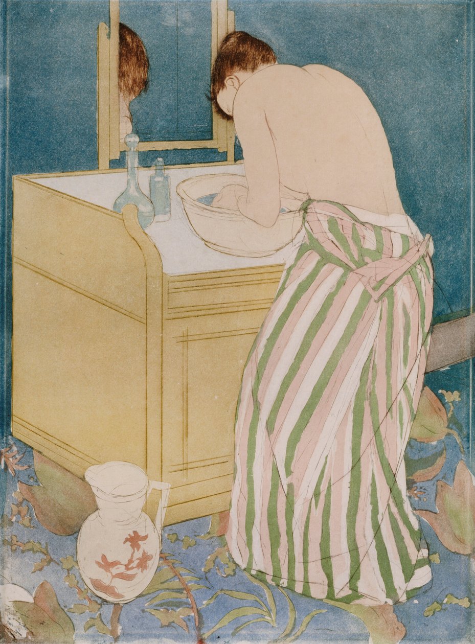 Donna che fa il bagno, 1890-91 da Mary Cassatt