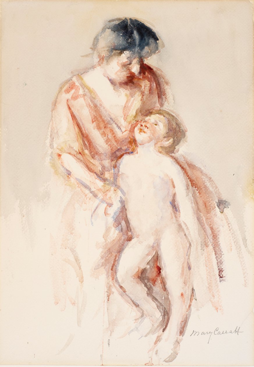 Donna con ragazzo nudo alla sua sinistra da Mary Cassatt