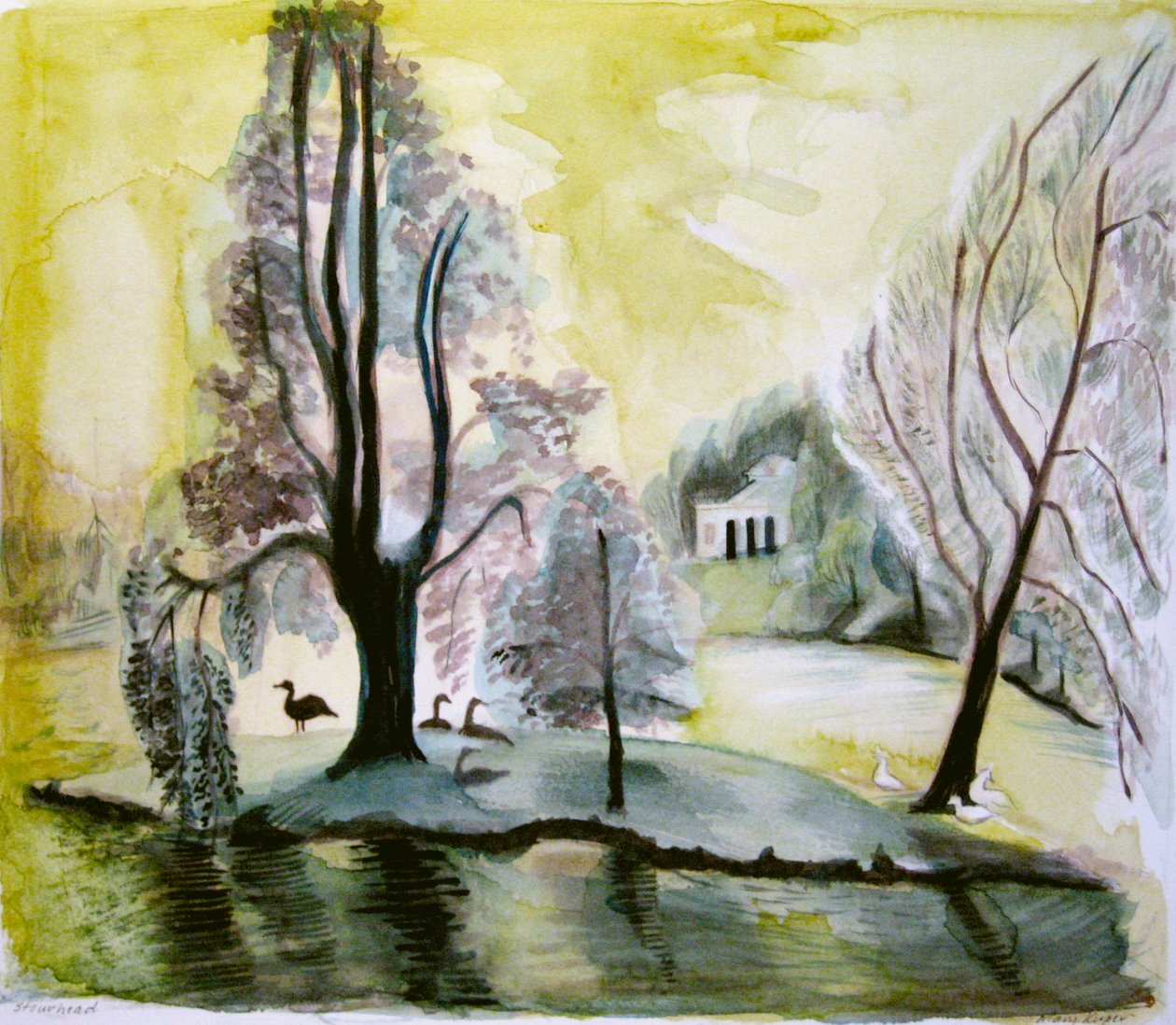 Stourhead, lago serale, 2006 da Mary Kuper