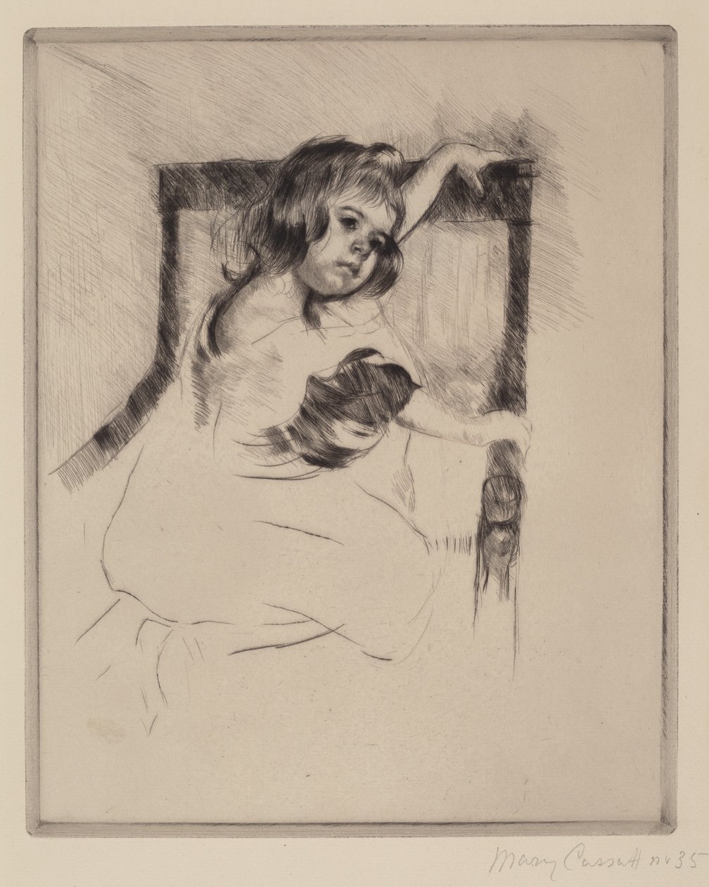 Inginocchiata in una poltrona (Margot) da Mary Stevenson Cassatt