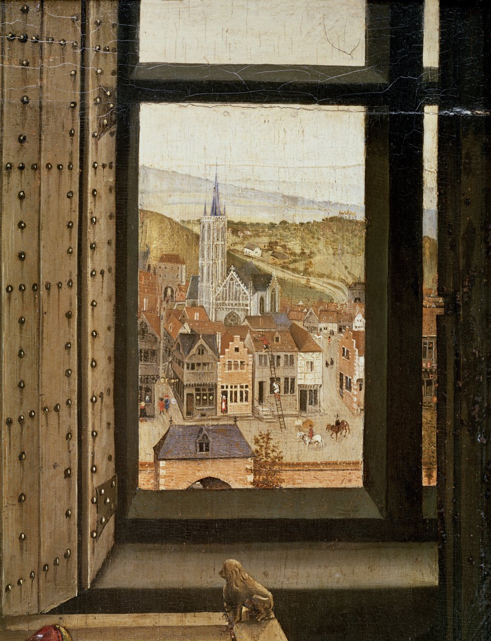 Vergine e Bambino davanti a un Paravento, c.1440 (dettaglio) da Master of Flémalle