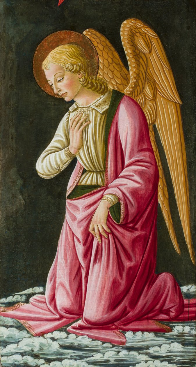 Angelo inginocchiato, c.1480 da Master of Johnson Nativity or Tabernacle
