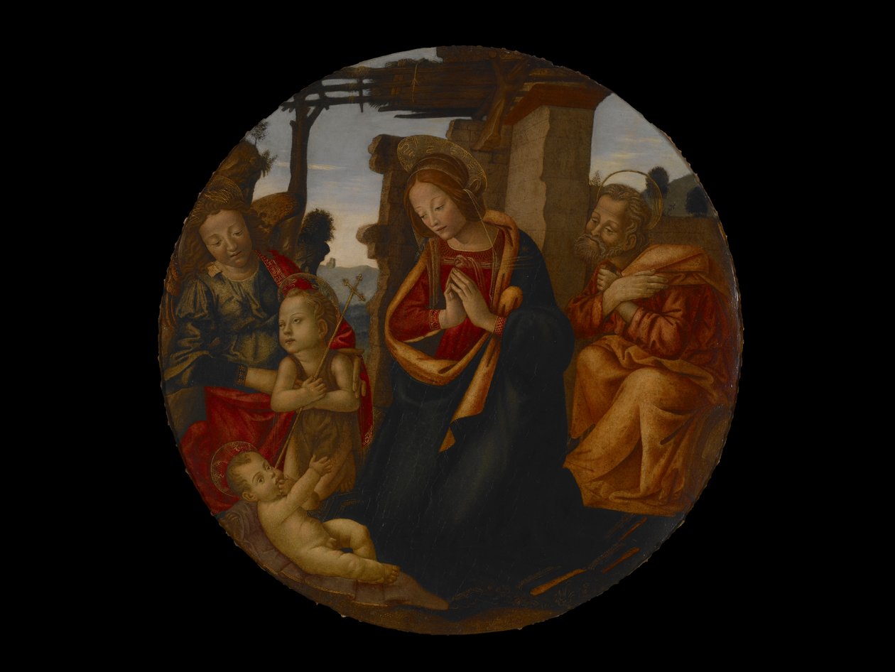 La Sacra Famiglia con San Giovanni Battista e un angelo da Master of Naumburg