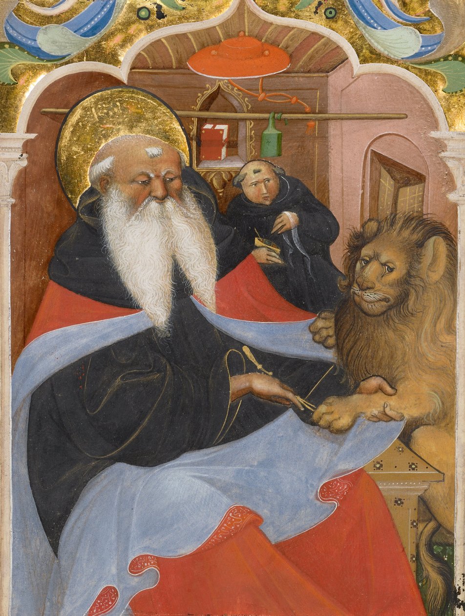 San Girolamo estrae una spina dalla zampa di un leone da The Master of the Murano Gradual