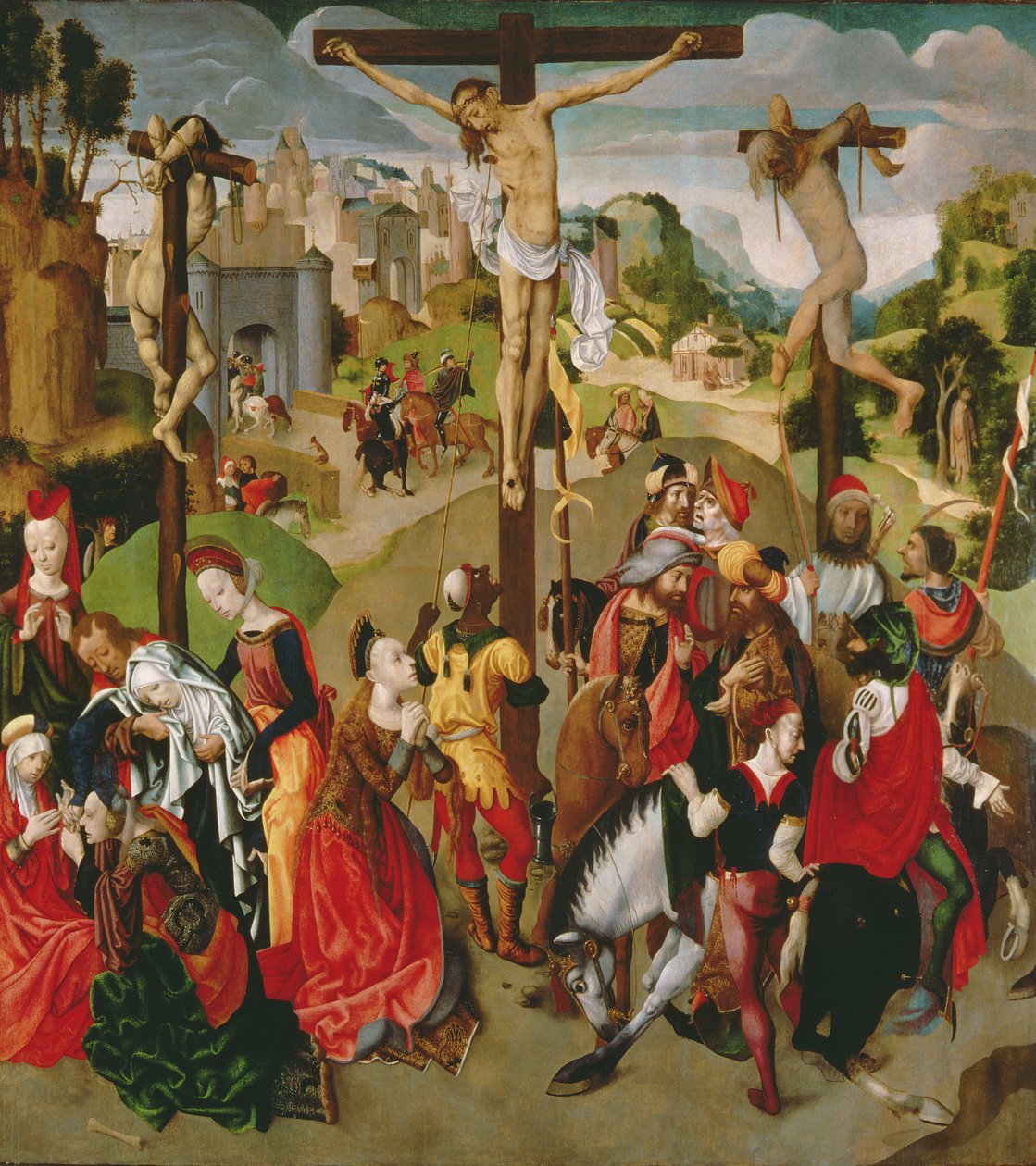 Pannello centrale di un trittico della Crocifissione da Master of the Virgo Inter Virgines