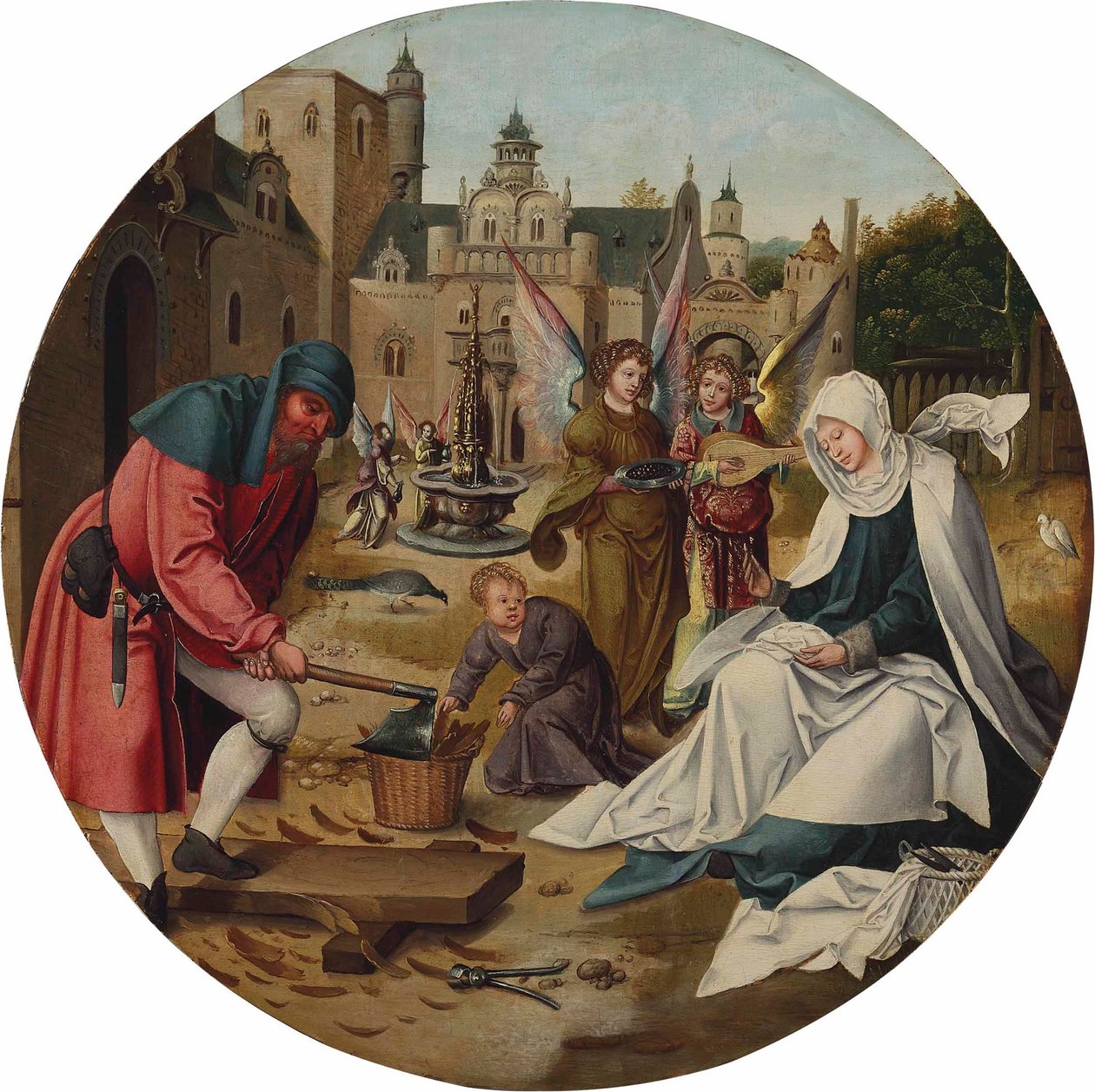 La Sacra Famiglia da Master of the Antwerp Adoration