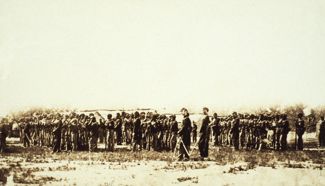 Prima Fanteria Colorata degli Stati Uniti, pub. c.1860s (foto seppia) da Mathew B. Brady