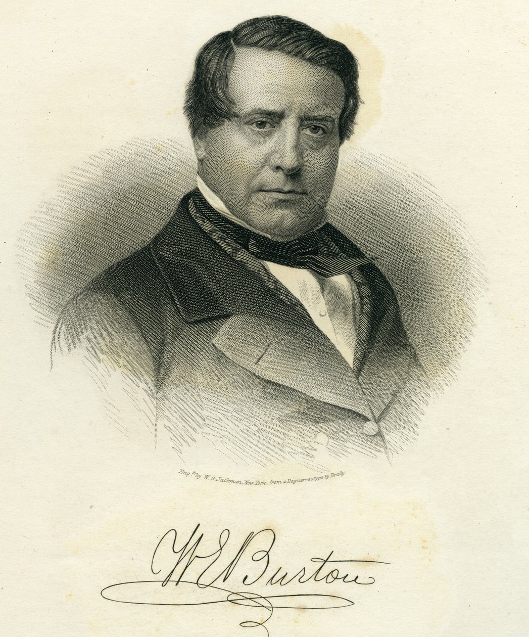 William Evans Burton, inciso da W. G. Jackman, 1875 da Mathew B. Brady