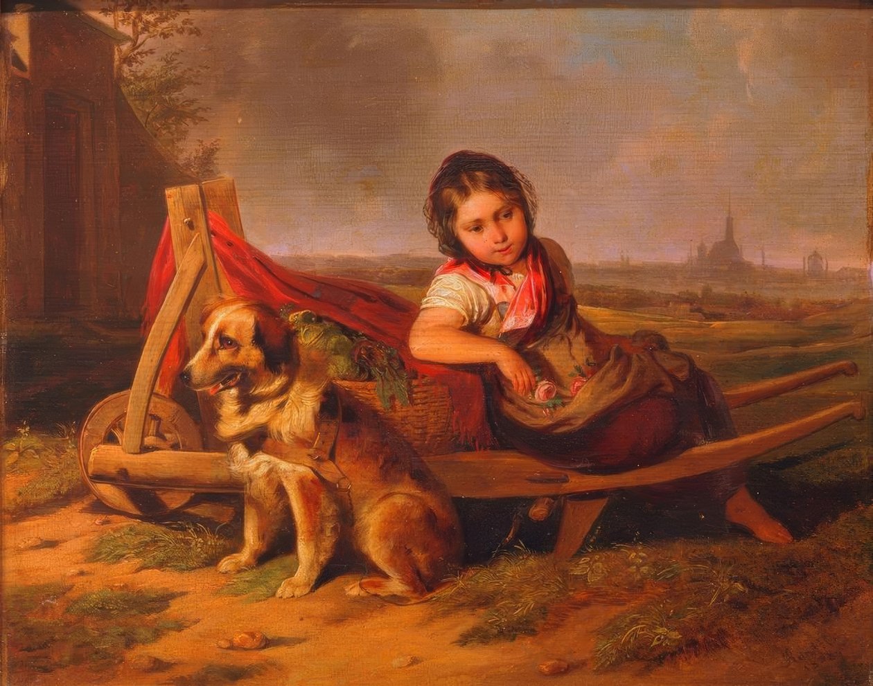 Ragazza con cane davanti a Vienna da Mathias Ranftl