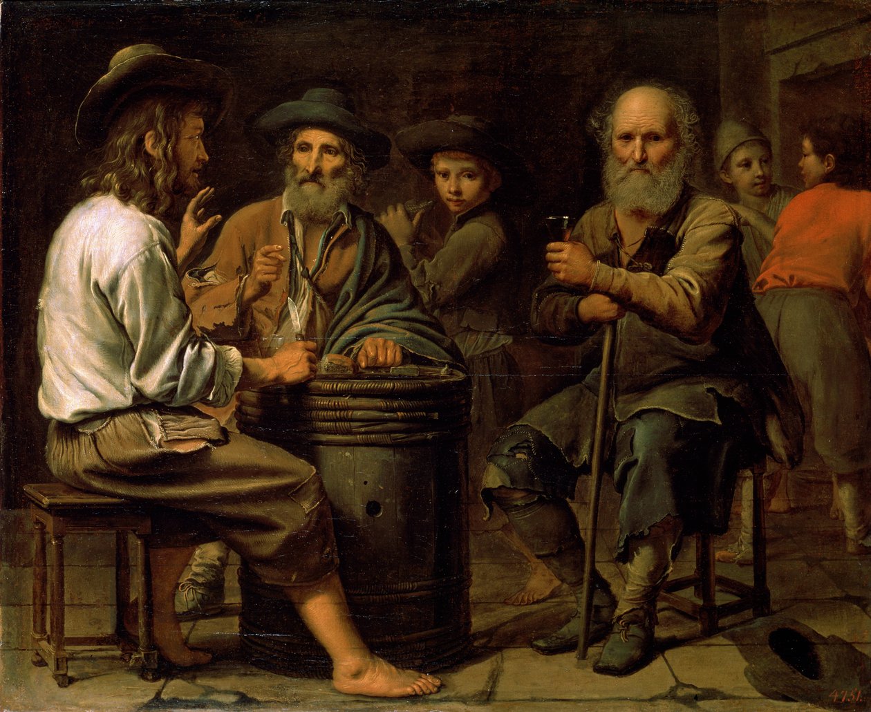 Contadini in una taverna, 1640s da Mathieu Le Nain