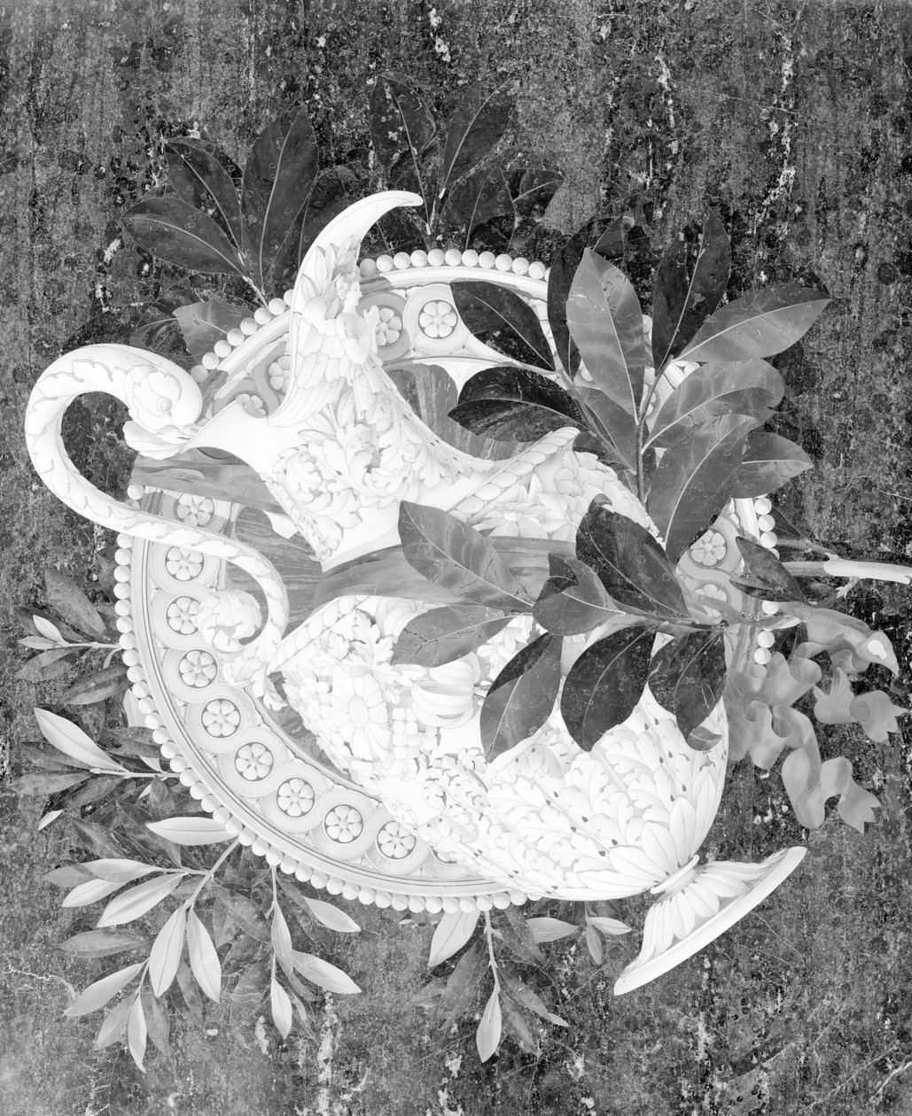 Vaso con fiori, dettaglio dall