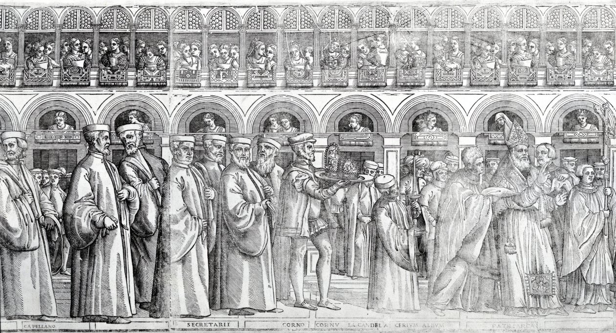 Processione dogale, c.1555-60 (xilografia) da Matteo Pagani