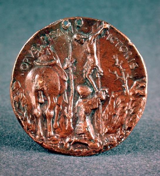 Medaglia (retro) di Sigismondo Pandolfo Malatesta (1417-68), raffigurante la crocifissione, 1446 da Matteo di Andrea de Pasti