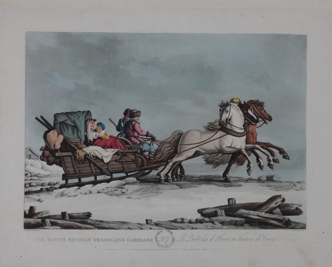 Carrozza da viaggio russa invernale, 1810 da Matthew Dubourg