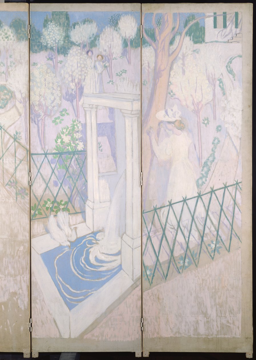 Schermo con colombe (dettaglio dei pannelli di destra) da Maurice Denis