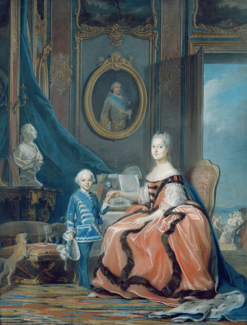 Ritratto di Marie-Josephe de Saxe (1731-67) Delfina di Francia e suo figlio Louis Joseph Xavier de France (1751-61) Duca di Borgogna, c.1760-61 da Maurice Quentin de La Tour