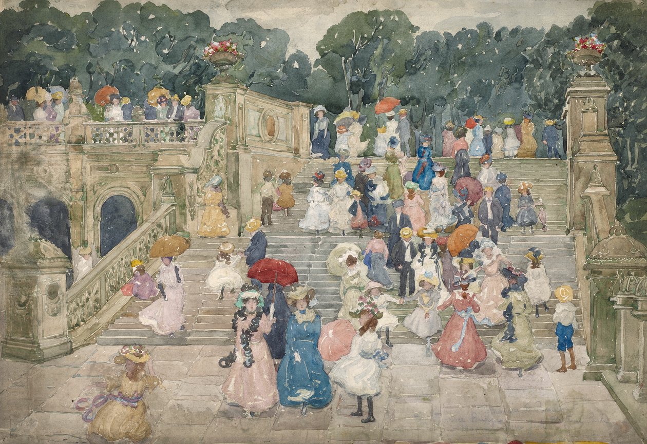 Il ponte della terrazza, Central Park da Maurice Brazil Prendergast