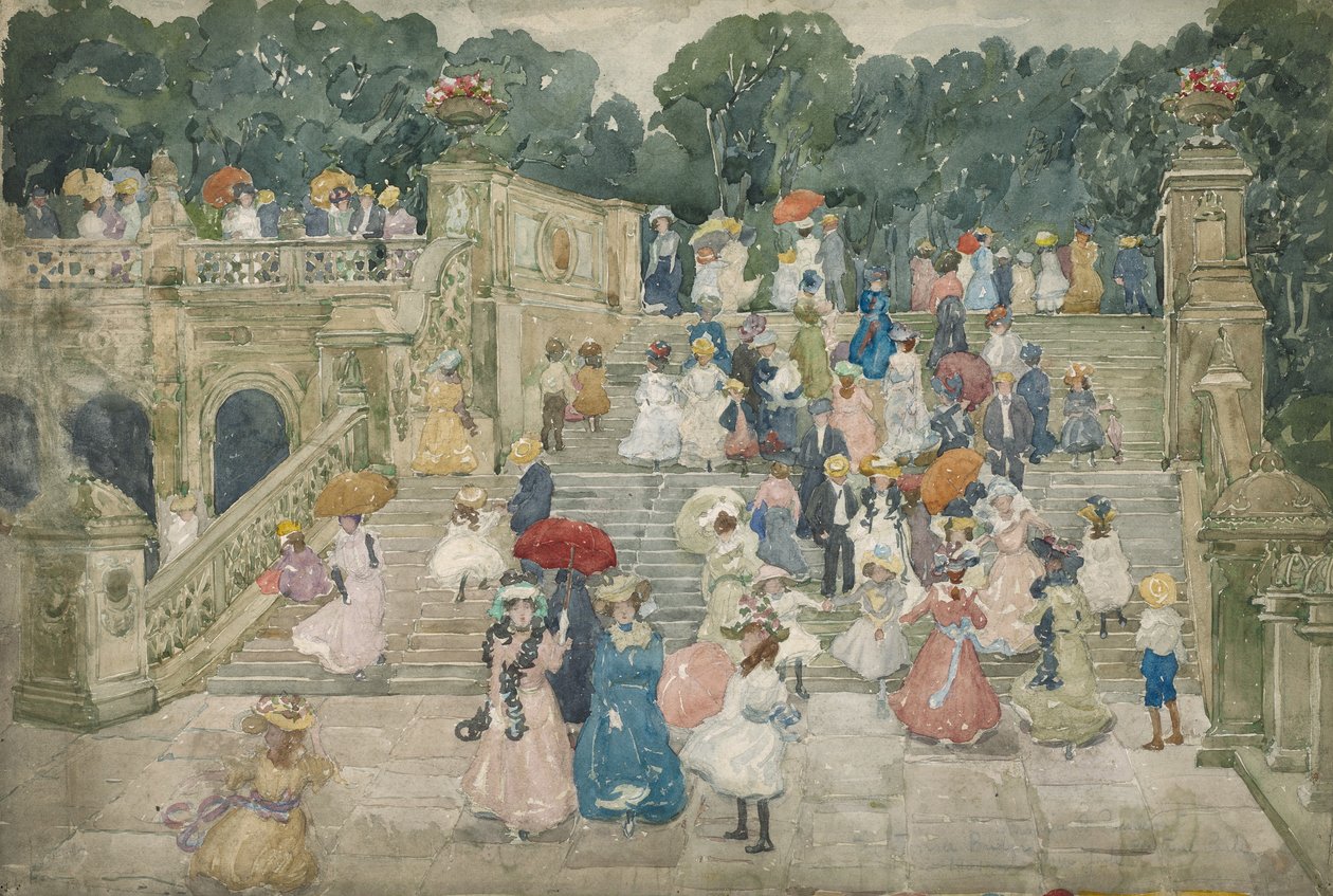 Il ponte della terrazza, Central Park, 1901 da Maurice Brazil Prendergast