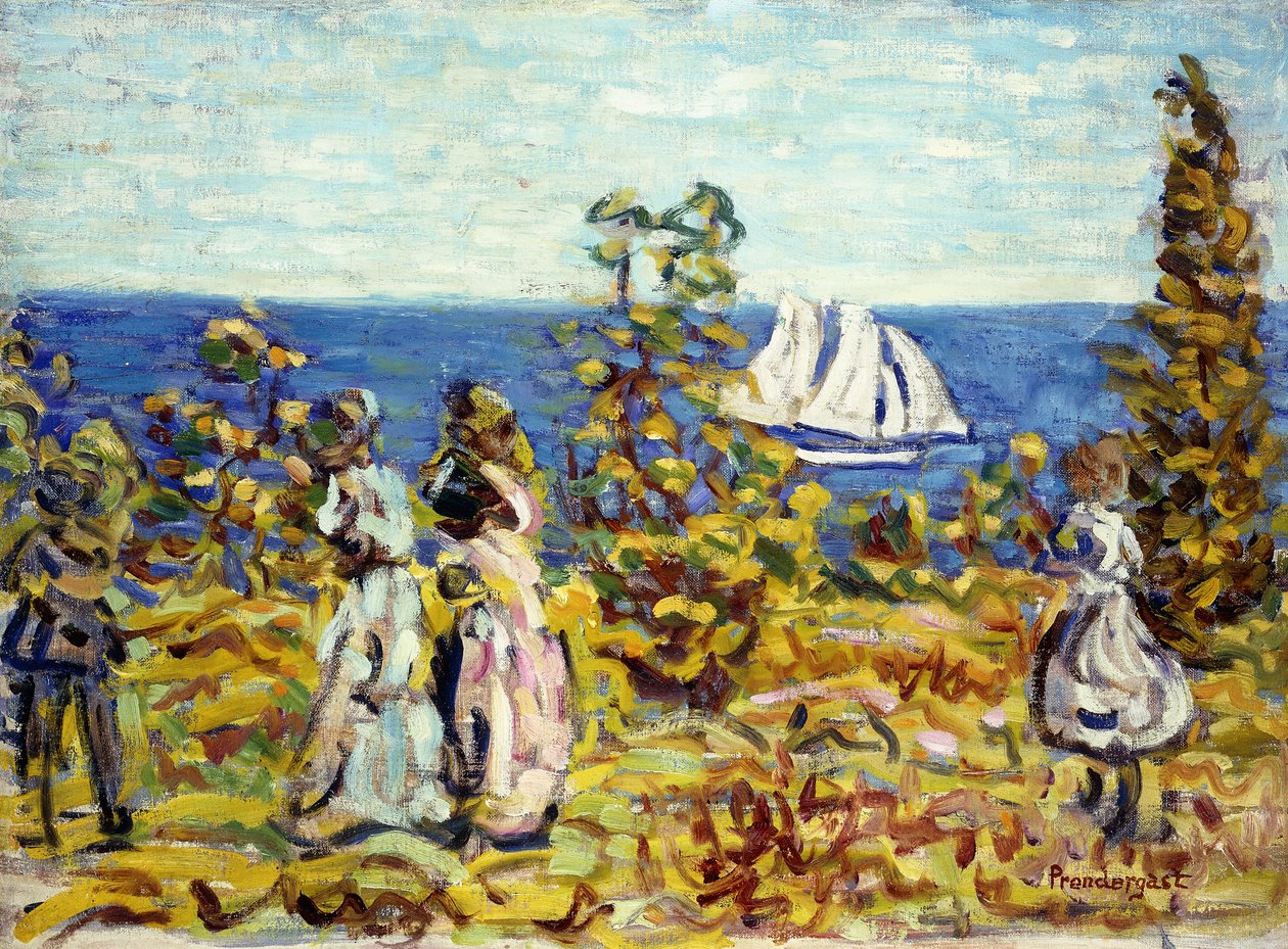 Guardando la Barca a Vela, c.1907-1910 da Maurice Brazil Prendergast