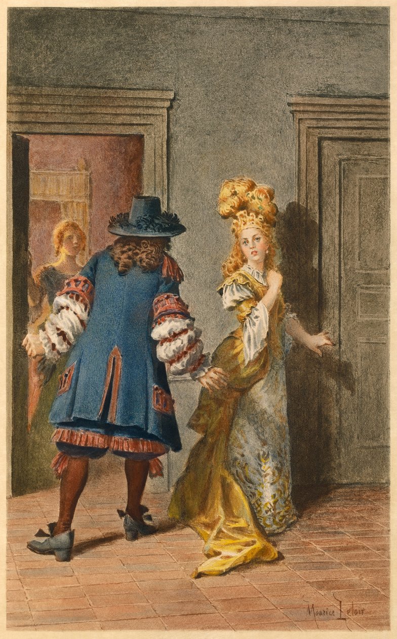 Moliere , Armande e Madeleine Bejart (illustrazione) da Maurice Leloir