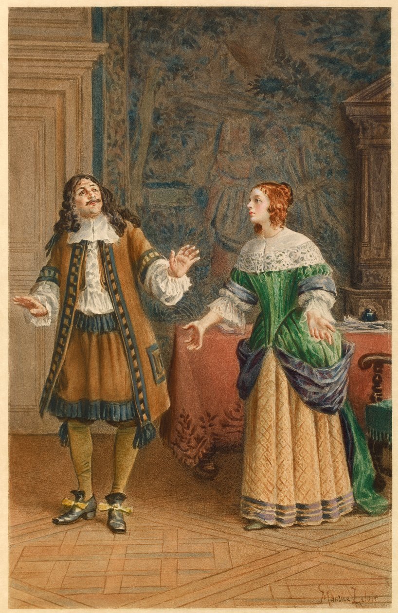 Moliere e Catherine de Brie (illustrazione) da Maurice Leloir