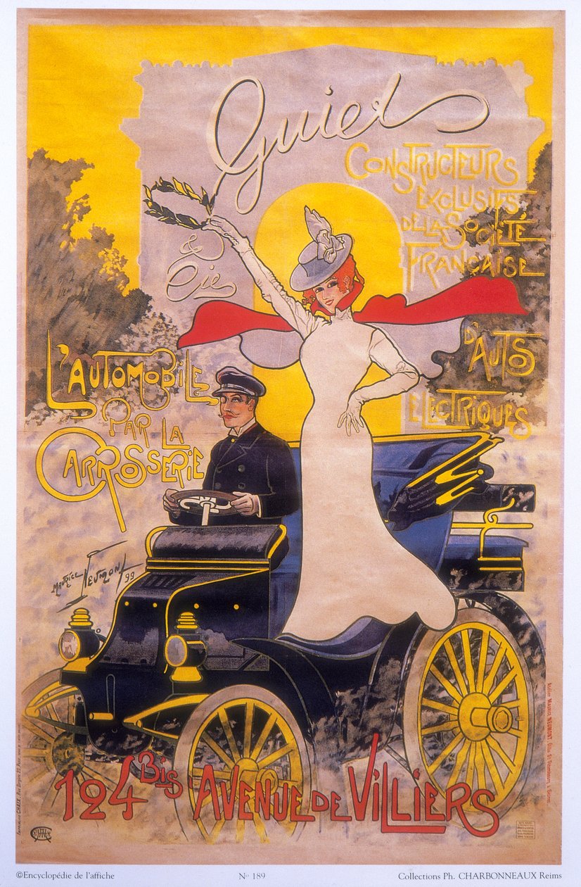 Poster pubblicitario per carrozzeria auto, 1899 da Maurice Neumont