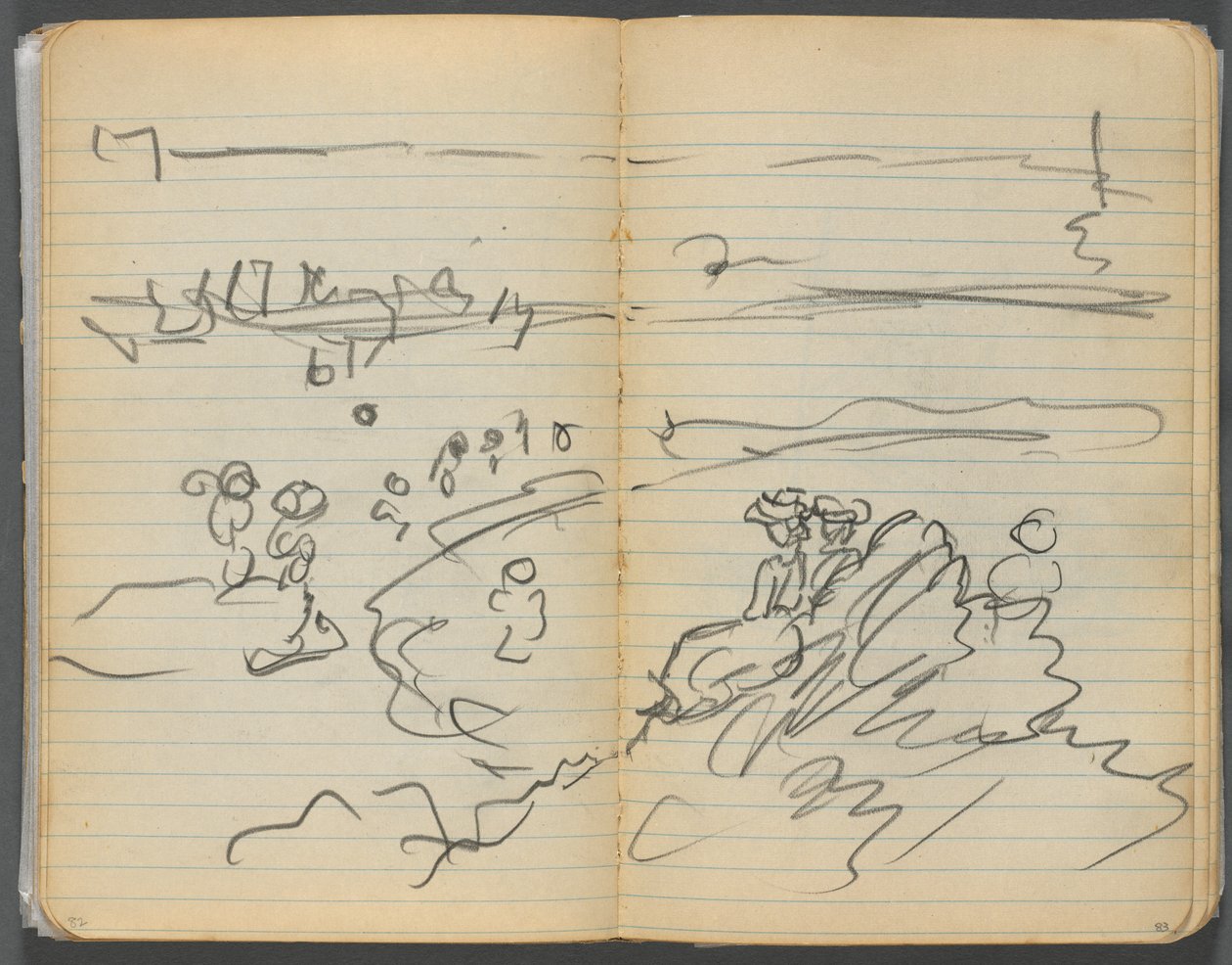 Taccuino degli schizzi, pagina 082 e 83: Vista sulla spiaggia da Maurice Prendergast