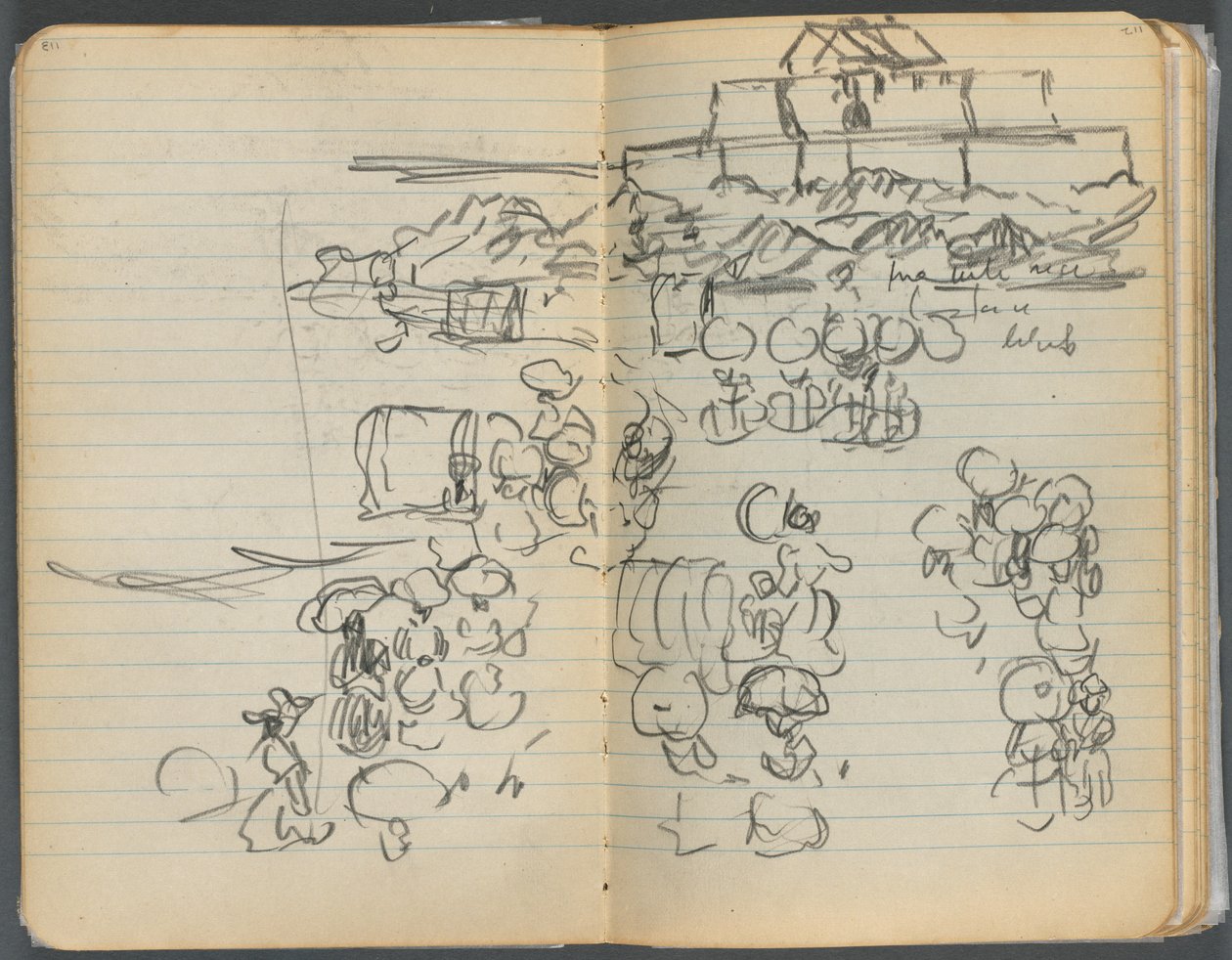 Taccuino degli schizzi, pagina 112 e 113: Vista sulla spiaggia da Maurice Prendergast