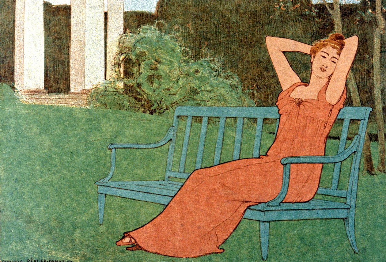 Donna in un giardino da Maurice Realier Dumas