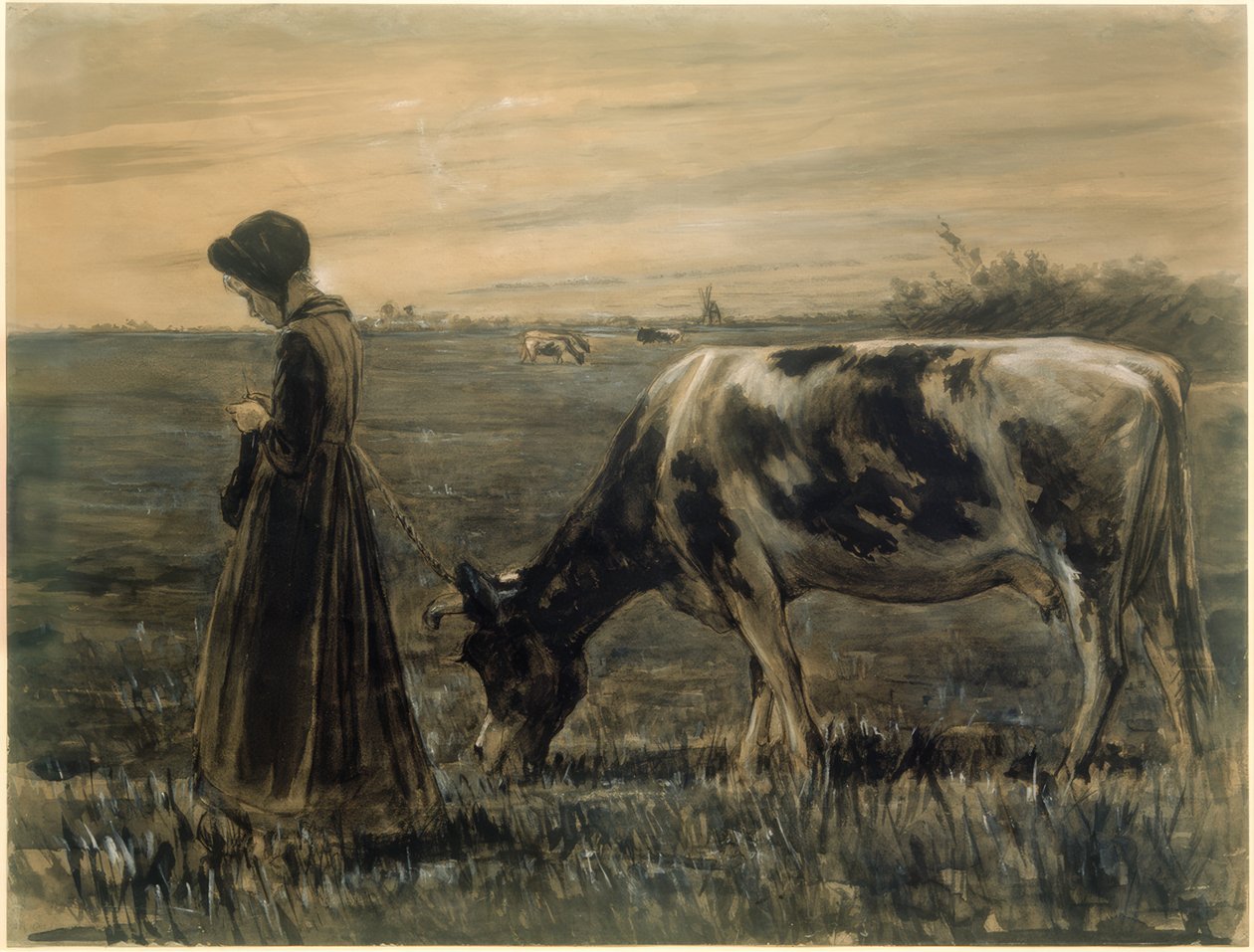 Ragazza con mucca da Max Liebermann