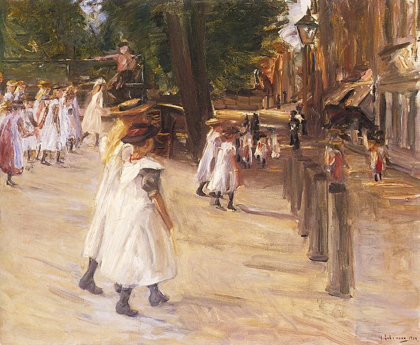 Sulla strada per la scuola a Edam da Max Liebermann