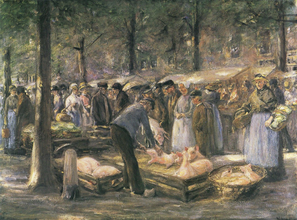 Mercato dei maiali a Haarlem da Max Liebermann