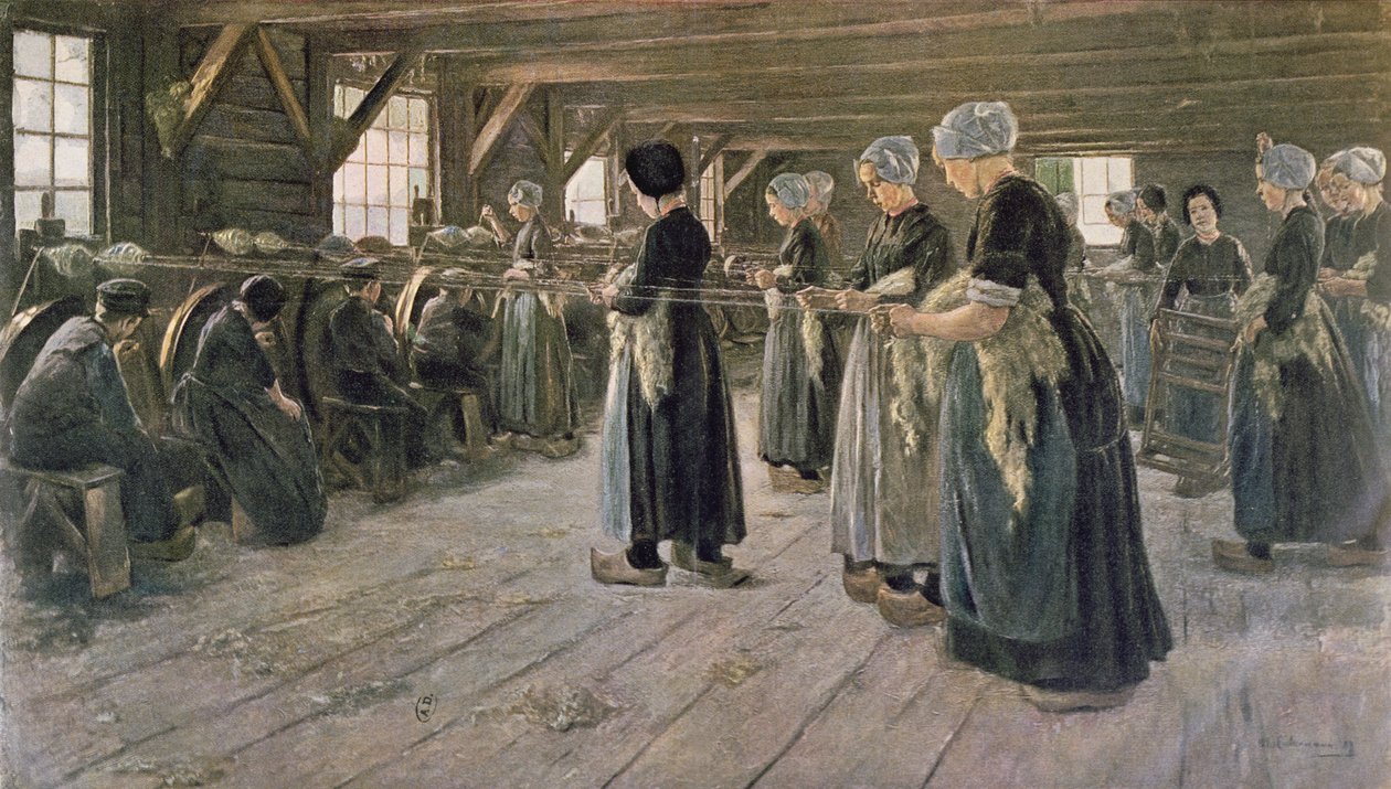 Laboratorio di filatura a Laren, 1889 da Max Liebermann