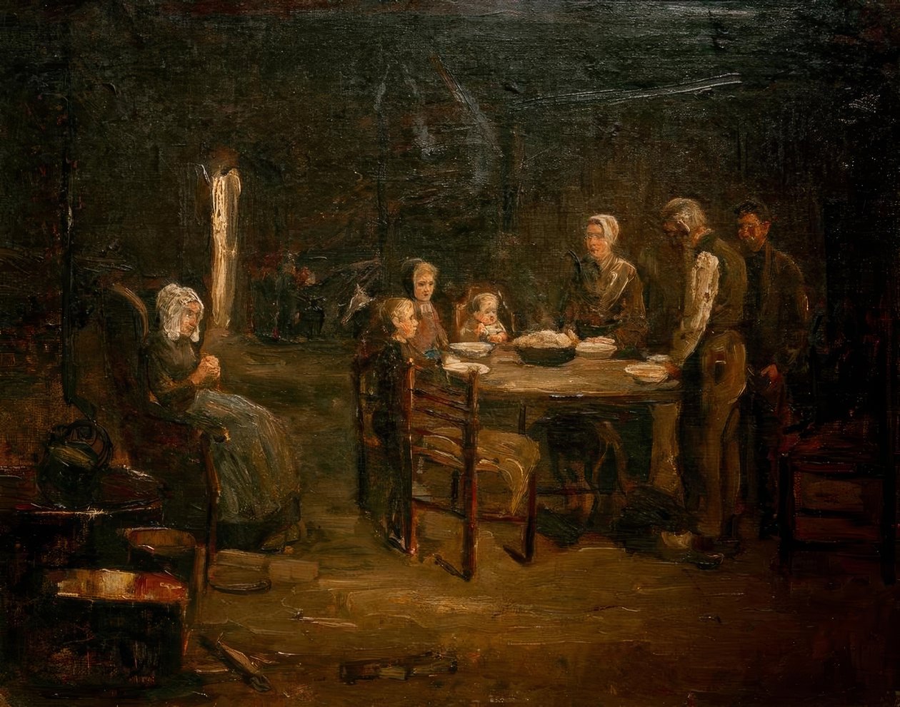 Studio per la preghiera a tavola da Max Liebermann