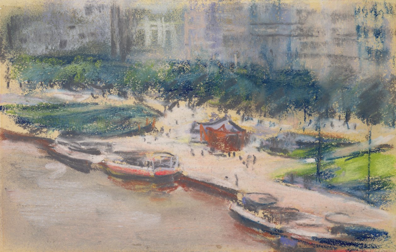 Il Luogo di Sbarco a Jungfernstieg, Amburgo, 1910 da Max Liebermann