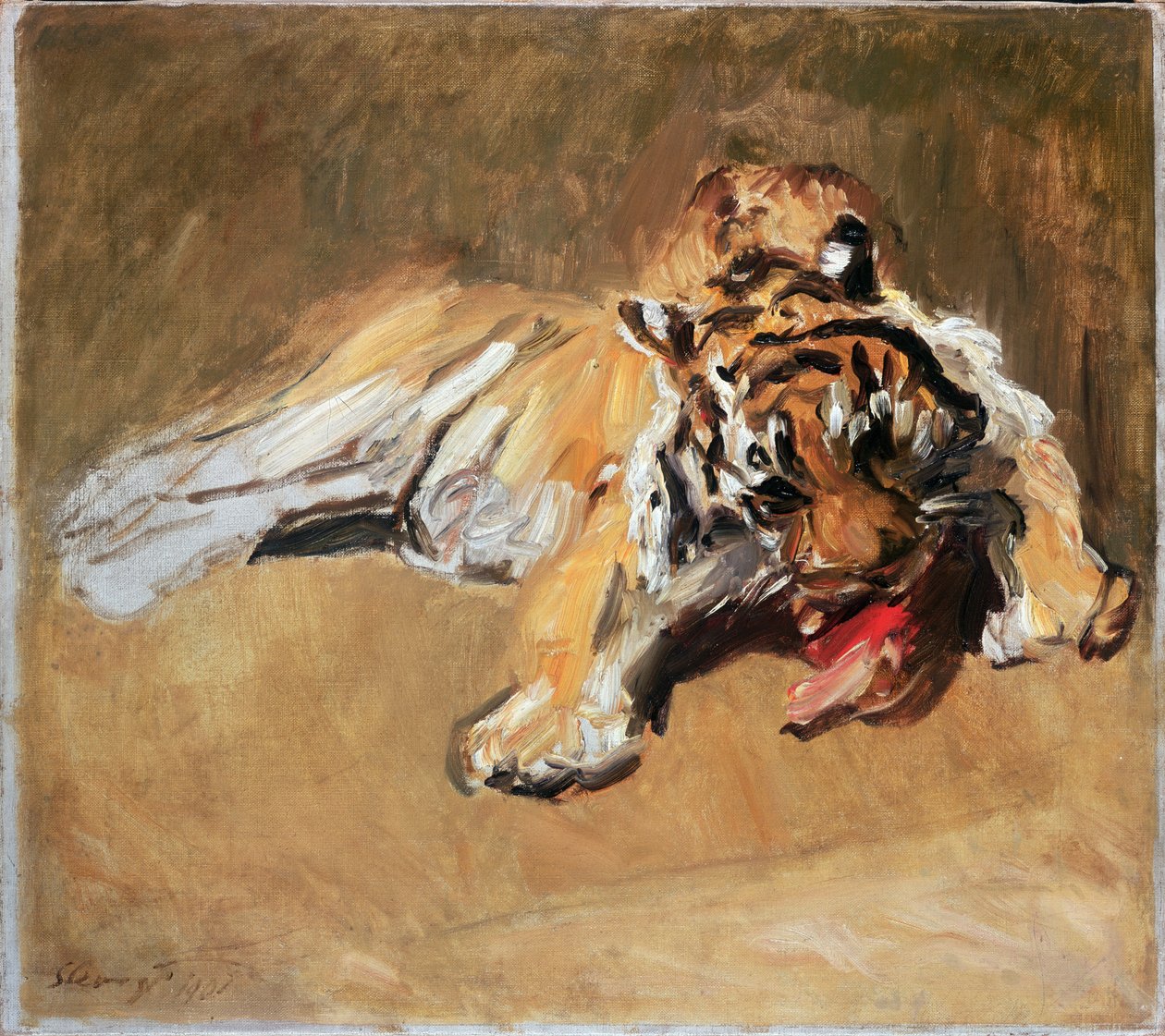 Tigre che si nutre, 1901 da Max Slevogt